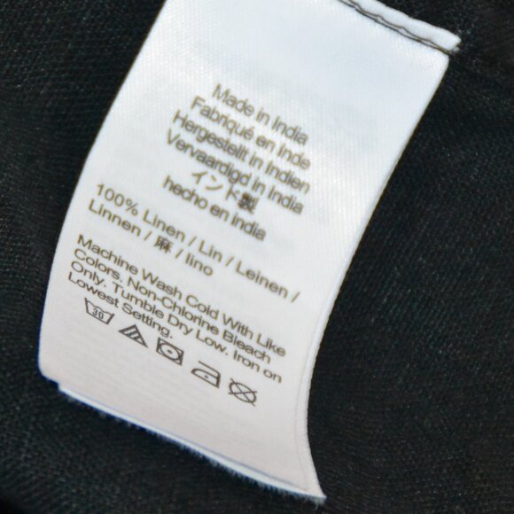 J Crew Cabana Top Blouse BLACK 100% Linen SMALL Long Sleeves - Picture 4 of 6